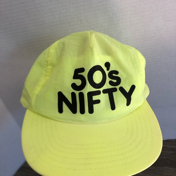 Vtg Neon Yellow 50's Nifty Snap Back Cap - Picture 1 of 9